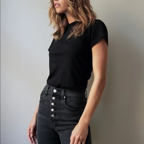 Aritzia Denim Forum Yoko High Rise Slim Exposed Button Sz 23 - Picture 2 of 9